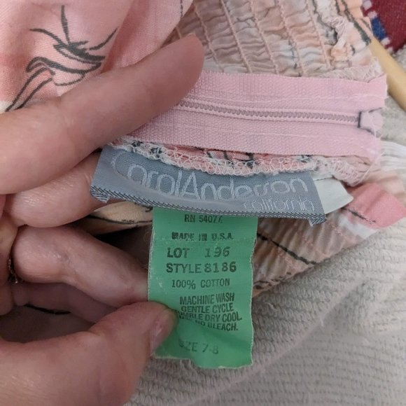 vintage strapless pink patterned floral dress | Carol Anderson - Picture 3 of 4